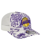 New Era Men's White Los Angeles Lakers Lemon Tree 9SEVENTY Adjustable Hat