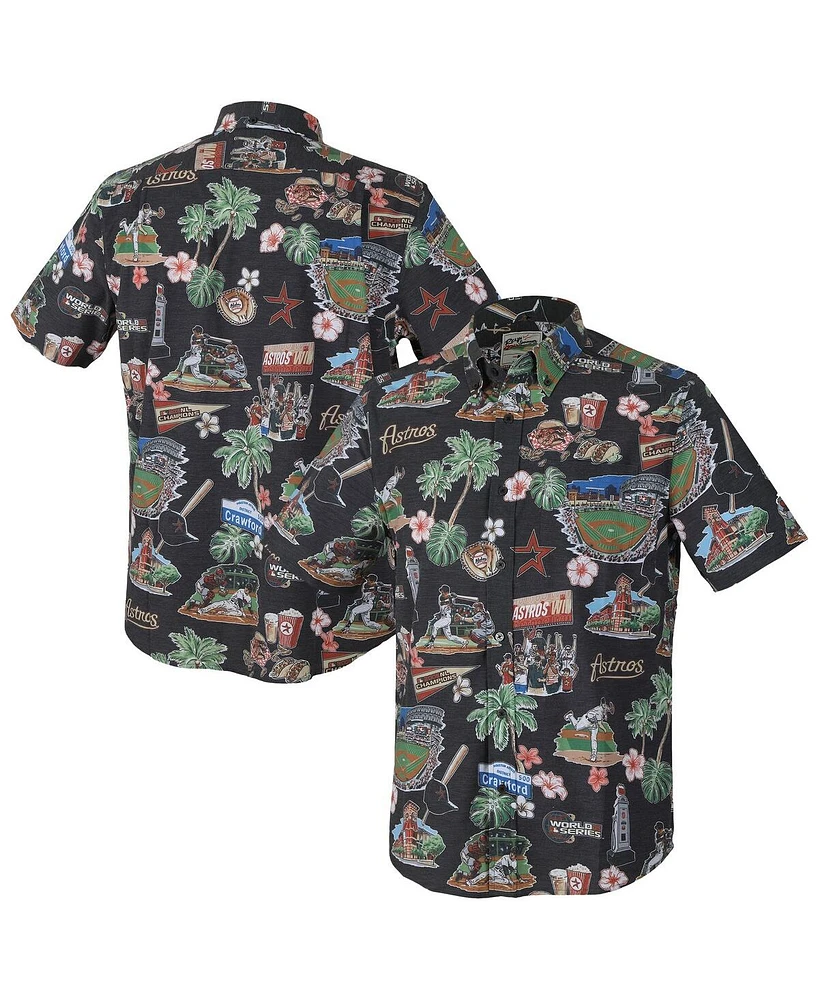 Reyn Spooner Men's Black Houston Astros Scenic Tri-Blend Button-Down Shirt