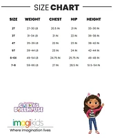 Gabby's Dollhouse Dreamworks Gabbys Kitty Fairy Cakey Cat Gabby Girls Fleece Half Zip Hoodie Toddler |Child