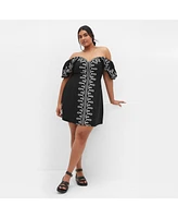 City Chic Women's Hana Embroidered Dress
