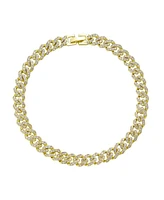 Adornia 14k Gold Plated Crystal Curb Chain Anklet