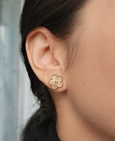 Adornia Tarnish Resistant Rose Gold 5 Leaf Clover Stud Earrings