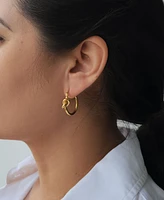 Adornia Stainless Steel Knot Hoop Earrings