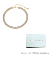 Adornia Gold Crystal Adjustable Choker Necklace