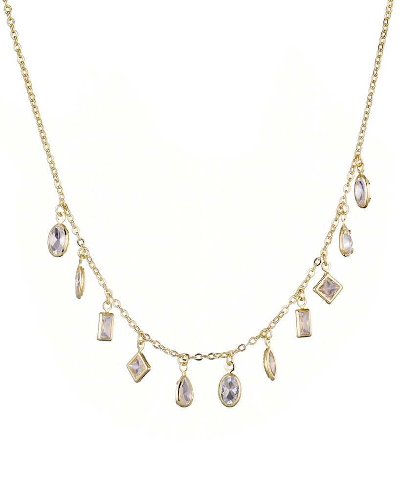 Adornia Gold Crystal Multi Shape Dangle Necklace