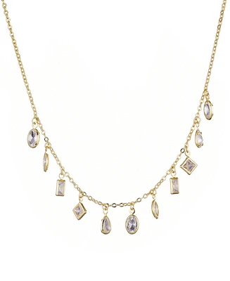 Adornia Gold Crystal Multi Shape Dangle Necklace