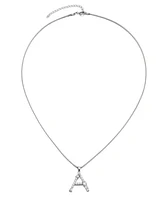 Adornia Silver Crystal Mixed Stone Initial Necklace