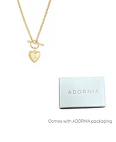 Adornia Gold Heart Initial Toggle Necklace