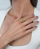 Adornia Gold Cubic Zirconia Coil Wrap Ring