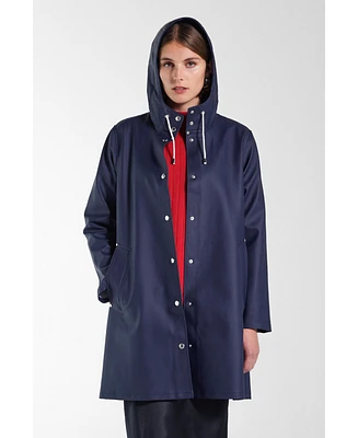 Stutterheim Women's Mosebacke Hooded Long Sleeve Raincoat