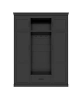 Streamdale Furniture Hall Tree with Bench, 3 Hooks, Cabinet, Drawer & Shelves