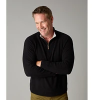 LuxLined Men's Itch-Free Cashmere Quarter-Zip Sweater with Soft Inner Lining