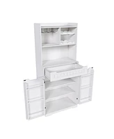 Streamdale Furniture White Buffet Cabinet with Hutch