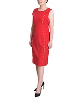 Ny Collection Women's Sleeveless Stud Front Dress