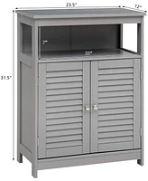 Volenca Wood Freestanding Bathroom Storage Cabinet with Double Shutter Door