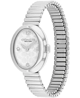 Coach Women's Sammy Silver Tone Stainless Steel Stretch Bracelet Watch, 22.5mm