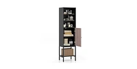 Volenca 57 Inch Bathroom Tall Cabinet with 1 Door and 4 Shelves Narrow Storage Unit with Adjustable Shelves