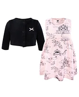 Hudson Baby Infant and Toddler Girls Cotton Dress Cardigan Set