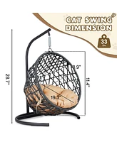 Cat Swing Bed with Stand - Yellow