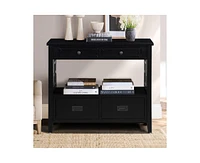 Casainc 36" Kitchen Cabinet Pine Wood Console Table with 4 Drawers & 1 Storage Shelf