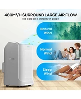 Zafro 10,000 Btu Portable Ac, Ultra Quiet 42dB, Dual Hose, App & Remote Control, Drain-Free, 24H Timer, Fan & Dehumidifier for Rooms