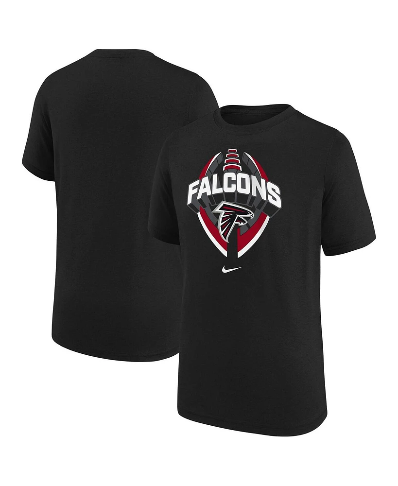 Nike Big Boys and Girls Black Atlanta Falcons Icon Legend T-Shirt