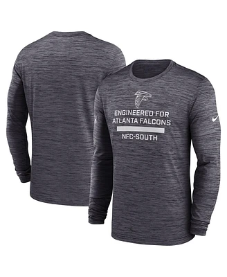Nike Men's Charcoal Atlanta Falcons Sideline Velocity Performance Long Sleeve T-Shirt