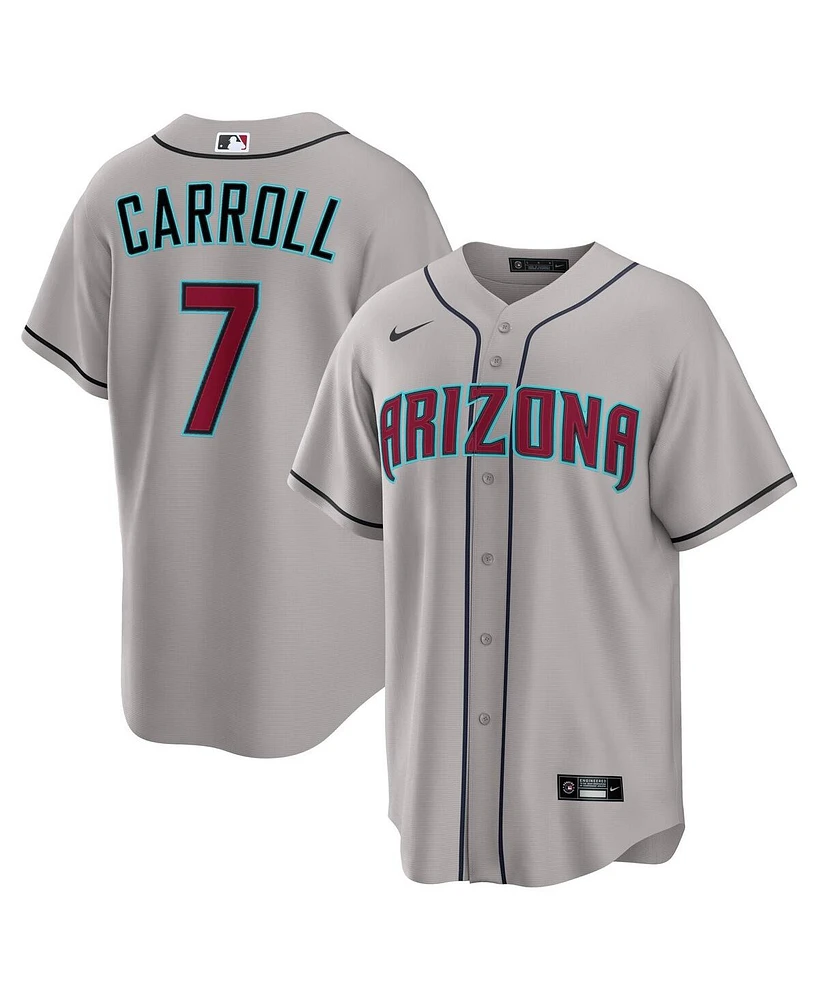 Nike Men's Corbin Carroll Gray Arizona Diamondbacks Road Replica Jersey