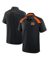Fanatics Men's Black Cincinnati Bengals Back Around Raglan Polo Shirt