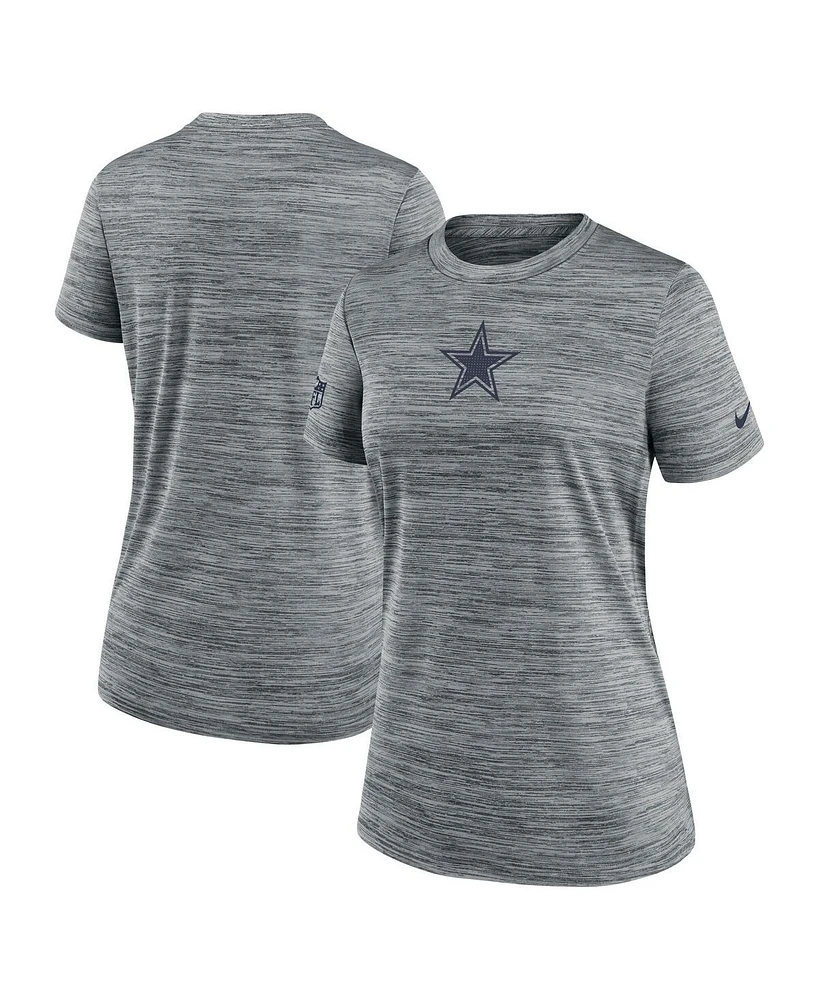 Nike Women's Gray Dallas Cowboys Sideline Velocity Performance T-Shirt