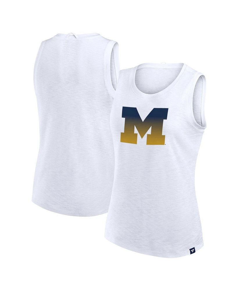 Fanatics Women's White Michigan Wolverines Activate Slub Tank Top
