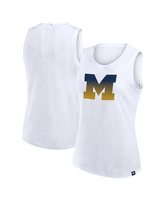 Fanatics Women's White Michigan Wolverines Activate Slub Tank Top