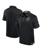 Fanatics Men's Black Nhl Authentic Pro Rink Raglan Polo Shirt