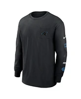 Nike Men's Black Carolina Panthers Rewind Heavy Max90 Pocket Long Sleeve T-Shirt