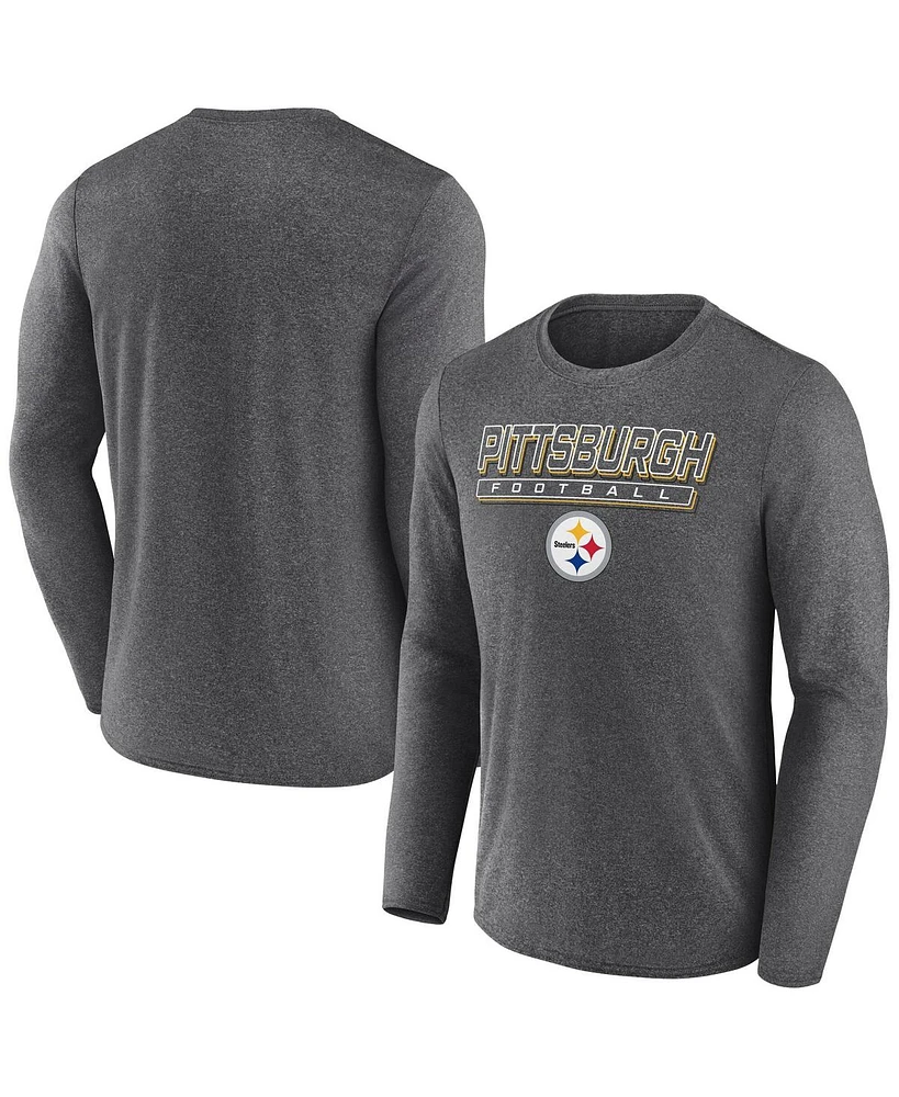 Fanatics Men's Heather Charcoal Pittsburgh Steelers Fundamentals Long Sleeve T-Shirt