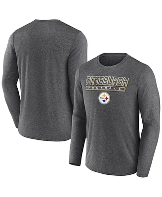 Fanatics Men's Heather Charcoal Pittsburgh Steelers Fundamentals Long Sleeve T-Shirt