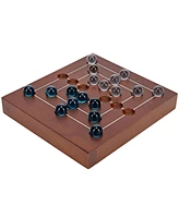 We Games Nine Men's Morris Wooden Travel Game with Marbles