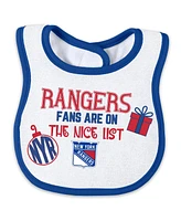 Wear by Erin Andrews Newborn New York Rangers Allover Print Full-Zip Sleeper with Bib Christmas Set