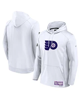 Fanatics Men's White Philadelphia Flyers Authentic Pro Hockey Fights Cancer Pullover Hoodie