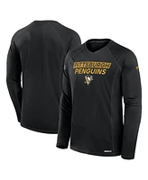 Fanatics Men's Black Pittsburgh Penguins Authentic Pro Rink Tech Long Sleeve T-Shirt