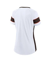 Fanatics Women's White Cleveland Browns Athena Lace-Up V-Neck T-Shirt