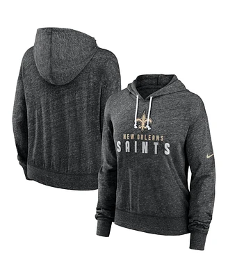 Nike Women's Black New Orleans Saints Gym Vintage Lightweight Pullover Hoodie