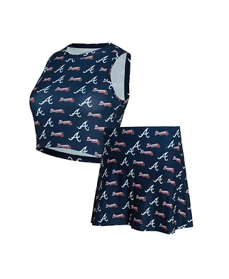 Concepts Sport Women's 2-Piece Navy Atlanta Braves Knit Tank Top and Skort Set