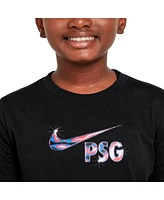 Nike Big Boys and Girls Black Paris Saint-Germain Swoosh T-Shirt