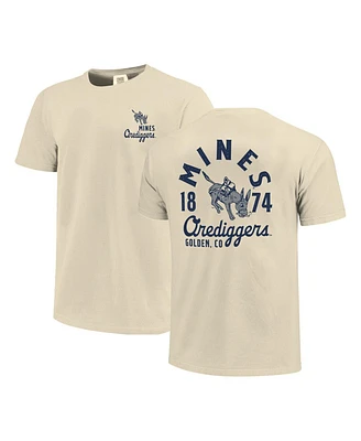 Image One Men's Cream Colorado School of Mines Orediggers Comfort Colors Mascot Overlay T-Shirt