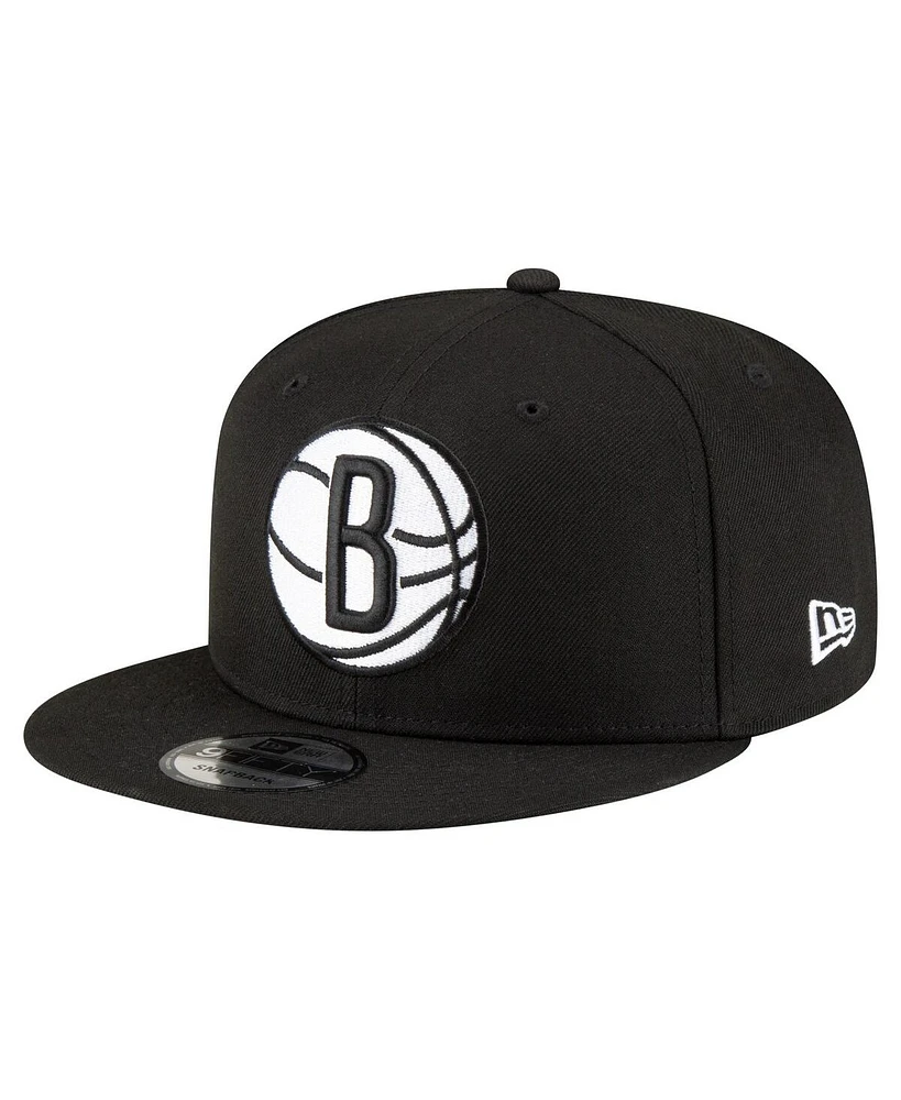 New Era Men's Black Brooklyn Nets 9FIFTY Snapback Hat