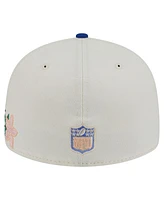 New Era Men's Cream/Royal York Giants Tonal Floral 59FIFTY Fitted Hat