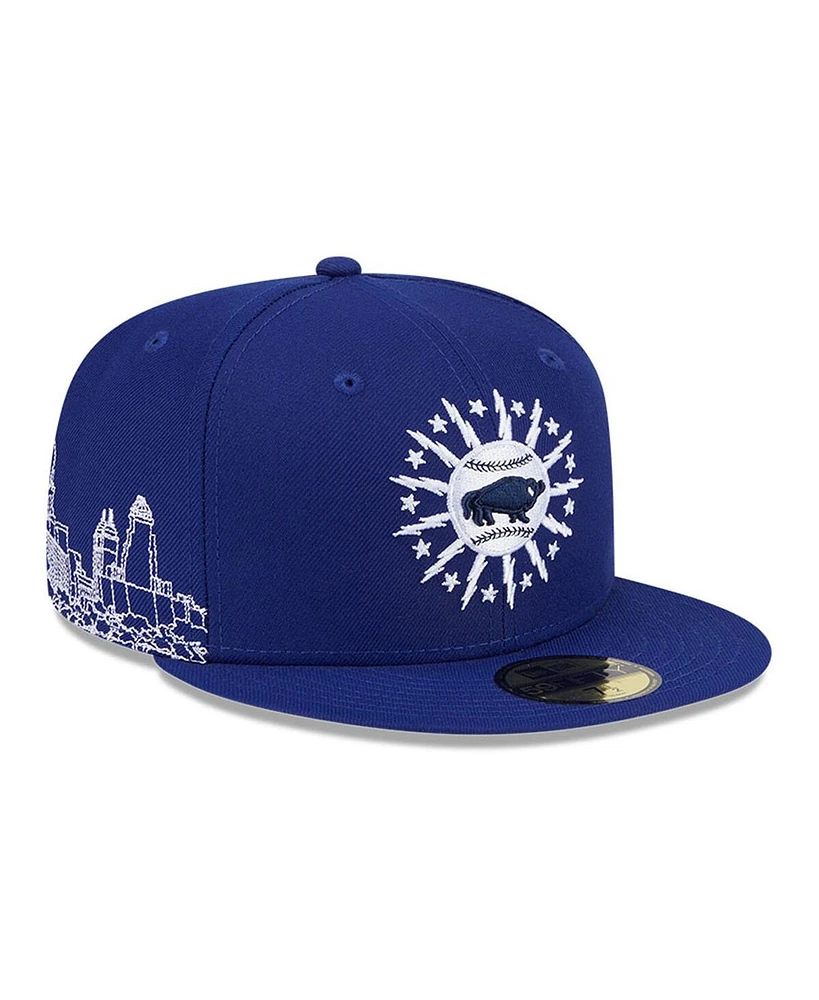 New Era Men's Dark Blue Buffalo Bisons Theme Nights 59FIFTY Fitted Hat