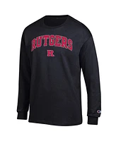 Champion Men's Black Rutgers Scarlet Knights Arch Over Logo Long Sleeve T-Shirt