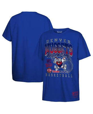 Mitchell & Ness Big Boys and Girls Blue Denver Nuggets 2025 Nba Playoffs Retro Monumental T-Shirt